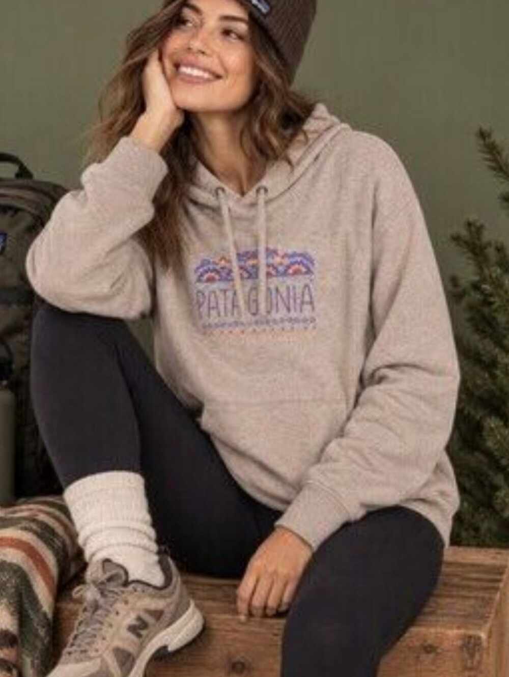 Patagonia Femme Fitz Roy Organic Cotton Hoodie Hooded Sweatshirt